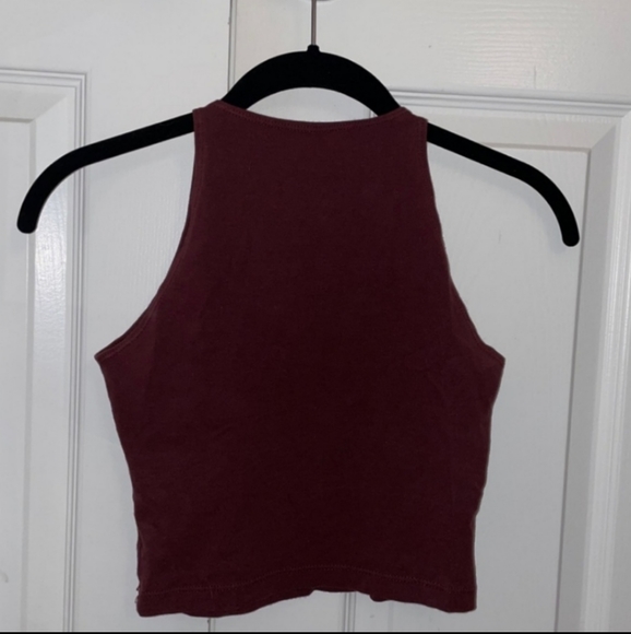 American apparel wine color sleeveless cropped top - Picture 2 of 3